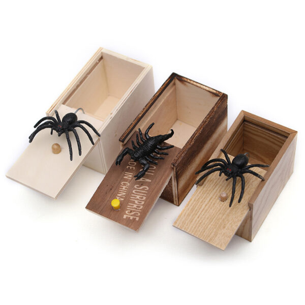 Prank Spider Wooden Scare Box Trick Play Joke Lifelike Surprise April Fools' Day Funny Novelty Toys Gags Practical Gifts - Image 9