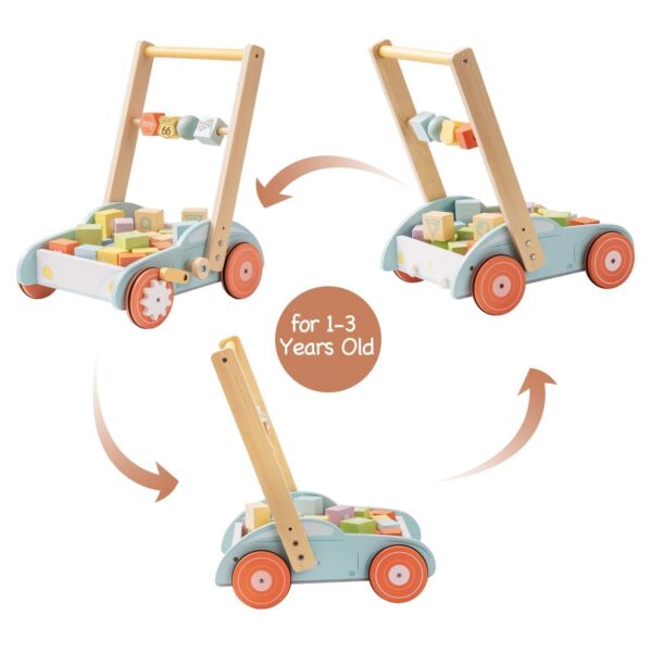 ROBUD Wooden Baby Walker Push With ABC 123 Traffic Sign Gifts For Todders 3 Year - Image 2