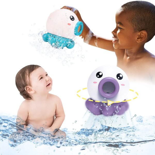 Octopus Fountain Bath Toy Water Jet Rotating Shower Bathroom Toy Summer Water Toys Sprinkler Beach Toys Kids Water Toys - Image 3