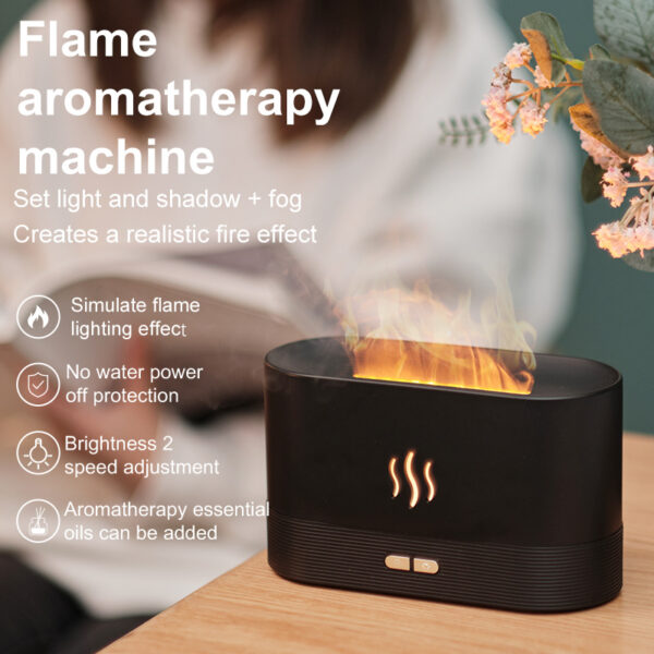 Drop Shipping Factory Direct Sale Fire Flame Humidifier Aroma Diffuser 2022 Air Essential Oil Ultrasonic Humidifier - Image 2