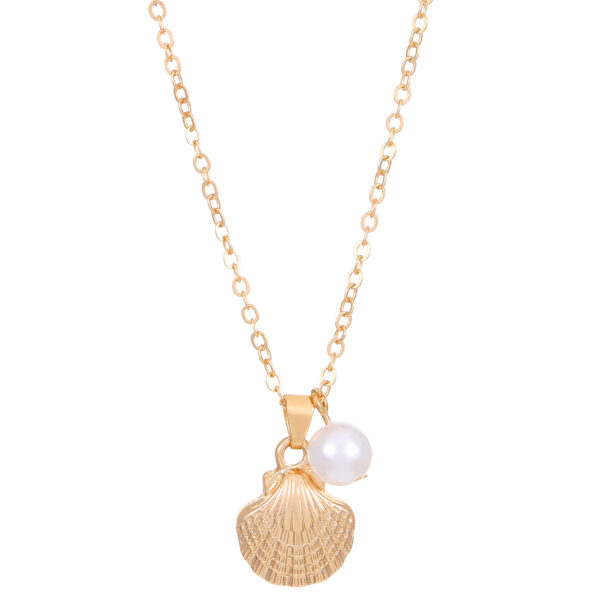 Shell Rhinestone Pearl Necklace Jewelry - Image 5