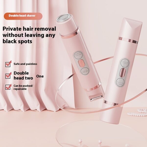 Dual-Head Electric Shaver Painless Women's Epilator Bikini Hair Removal Device Automatic Hair Trimmer Underarm Facial Lips Leg - Image 2