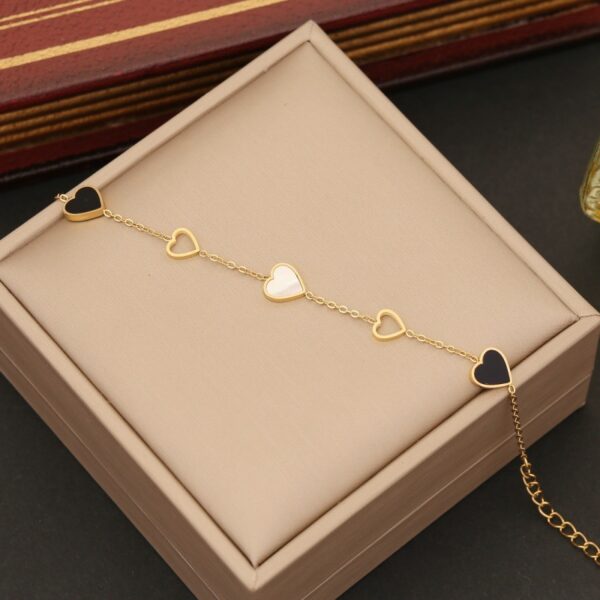 Black Love Jewelry Suit Stainless Steel Clavicle Chain - Image 3