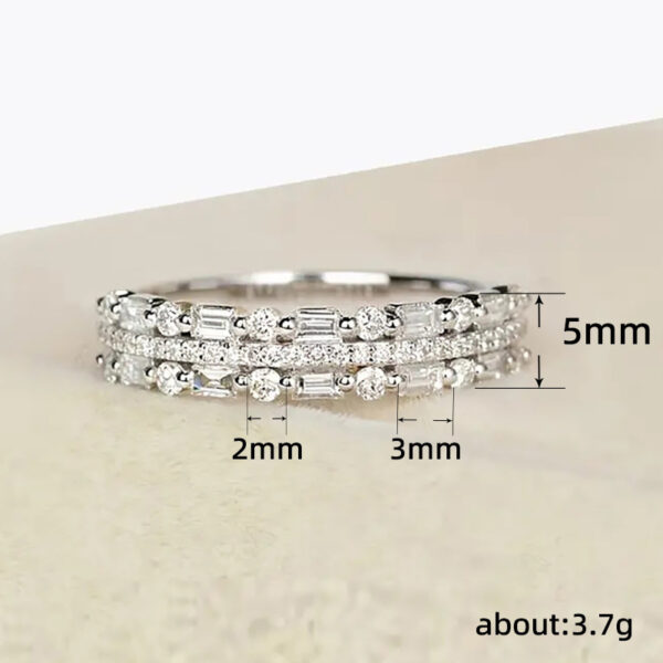 Multilayer Ring Three-layer Fine Circle Line Setting For Women Full Finger Rings Jewelry Gifts - Image 6