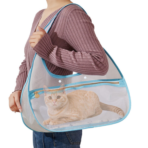 Transparent Solid Color Nylon Cat Portable Pet Shoulder Bag - Image 5