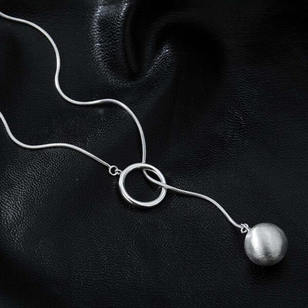 Ins Round Ball Ring Long Necklace Fashion Personality Temperament Sweater Chain Fall Winter Women's Jewelry - Image 3