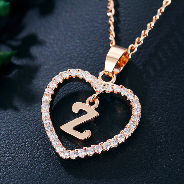 26 Letters Heart-shaped Zircon Pendant Necklace Stainless Steel Gold Color Chains Jewelry Birthday Gift For Women - Image 4