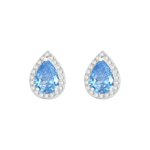 Super Flash Blue Water Drop Ear Studs French Elegance - Image 6