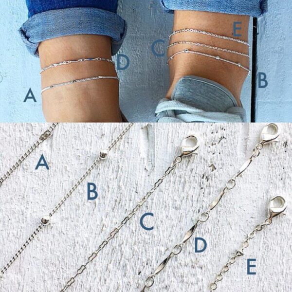 Stylish Simple And Versatile Anklets 5 Pieces Suit Combination - Image 2