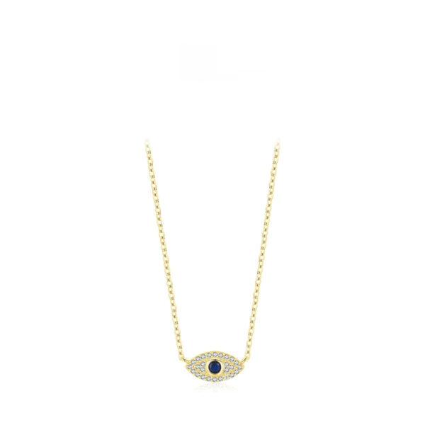 Pure Exquisite Diamond Devil's Eye Necklace Bone Chain Female - Image 3