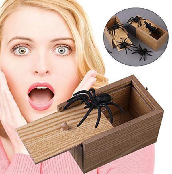 Prank Spider Wooden Scare Box Trick Play Joke Lifelike Surprise April Fools' Day Funny Novelty Toys Gags Practical Gifts - Image 8