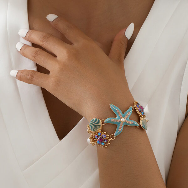 Beach Ocean Starfish Shanhu Bracelet Rhinestone Bracelet For Girls - Image 3