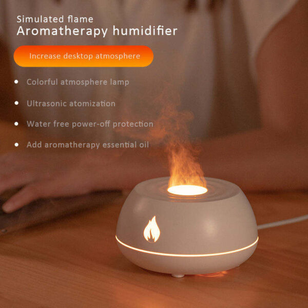 Flame Humidifier Aromatherapy Diffuser 7 Colors Light Home Air Humidifier 130ML USB Room Fragrance Essential Oil Diffuser - Image 5