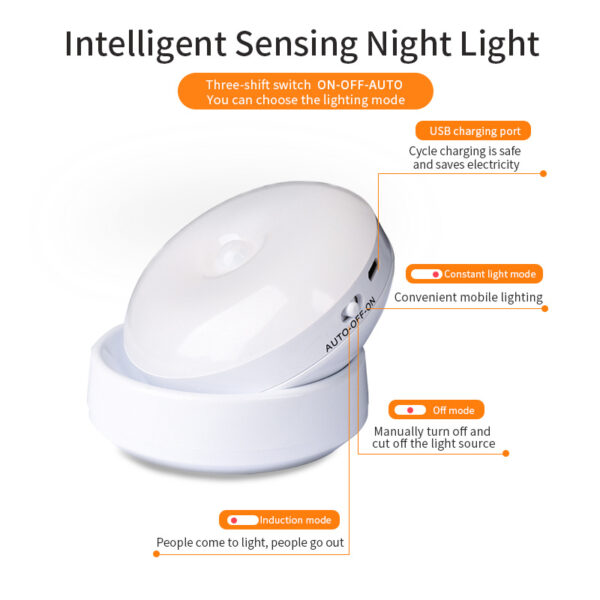 Rotating Human Body Sensor Light Corridor Garage Light Wardrobe Light Motion Sensor Night Light - Image 2