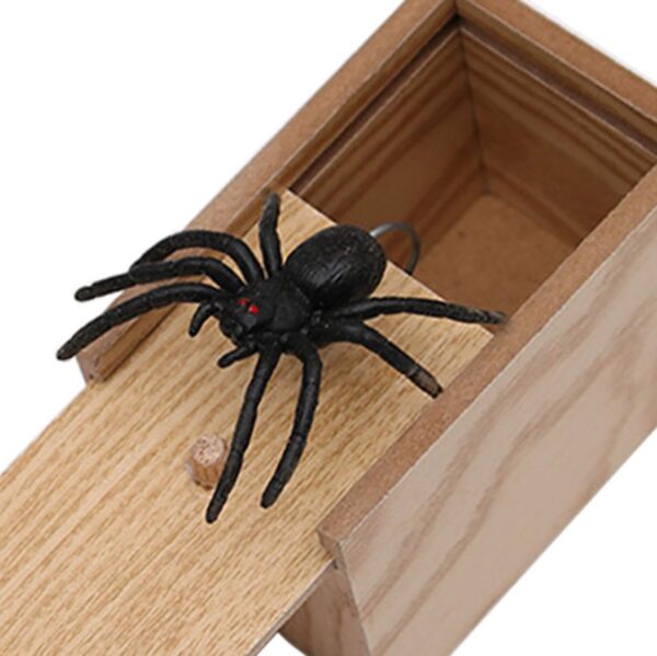 Prank Spider Wooden Scare Box Trick Play Joke Lifelike Surprise April Fools' Day Funny Novelty Toys Gags Practical Gifts - Image 2